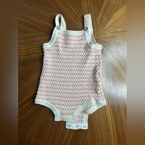 Carter's Pink and White Knit One Piece Summer Romper